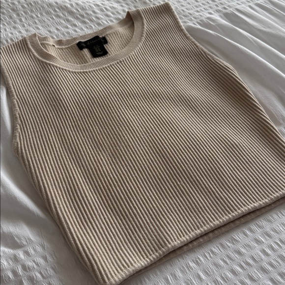 House of Harlow 1960 Cream Ribbed Tank Top - Picture 2 of 6